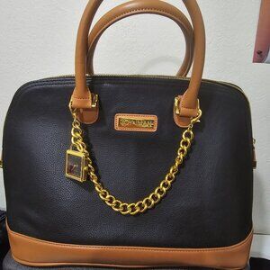 Joy and Iman black and brown hand bag